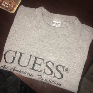 Vintage Guess Grey Tee Shirt Size Large